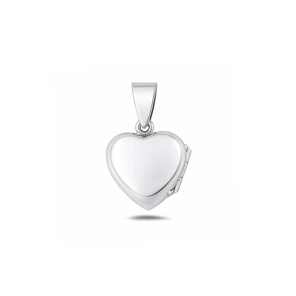 Sterling Silver Polished 16.5mm Heart Locket Pendant