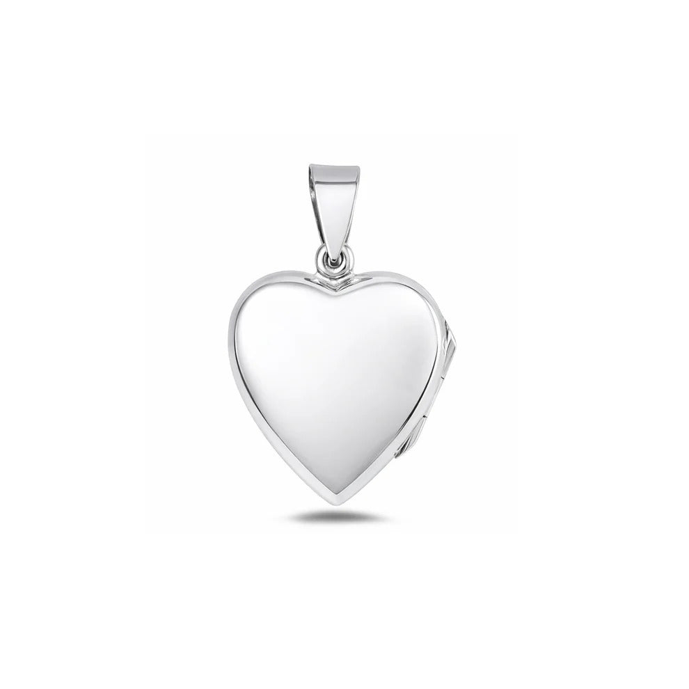 Sterling Silver Polished 19.5mm Heart Locket Pendant