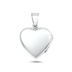 Sterling Silver Polished Heart 26mm Locket Pendant
