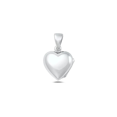 Sterling Silver Polished 15mm Heart Locket Pendant