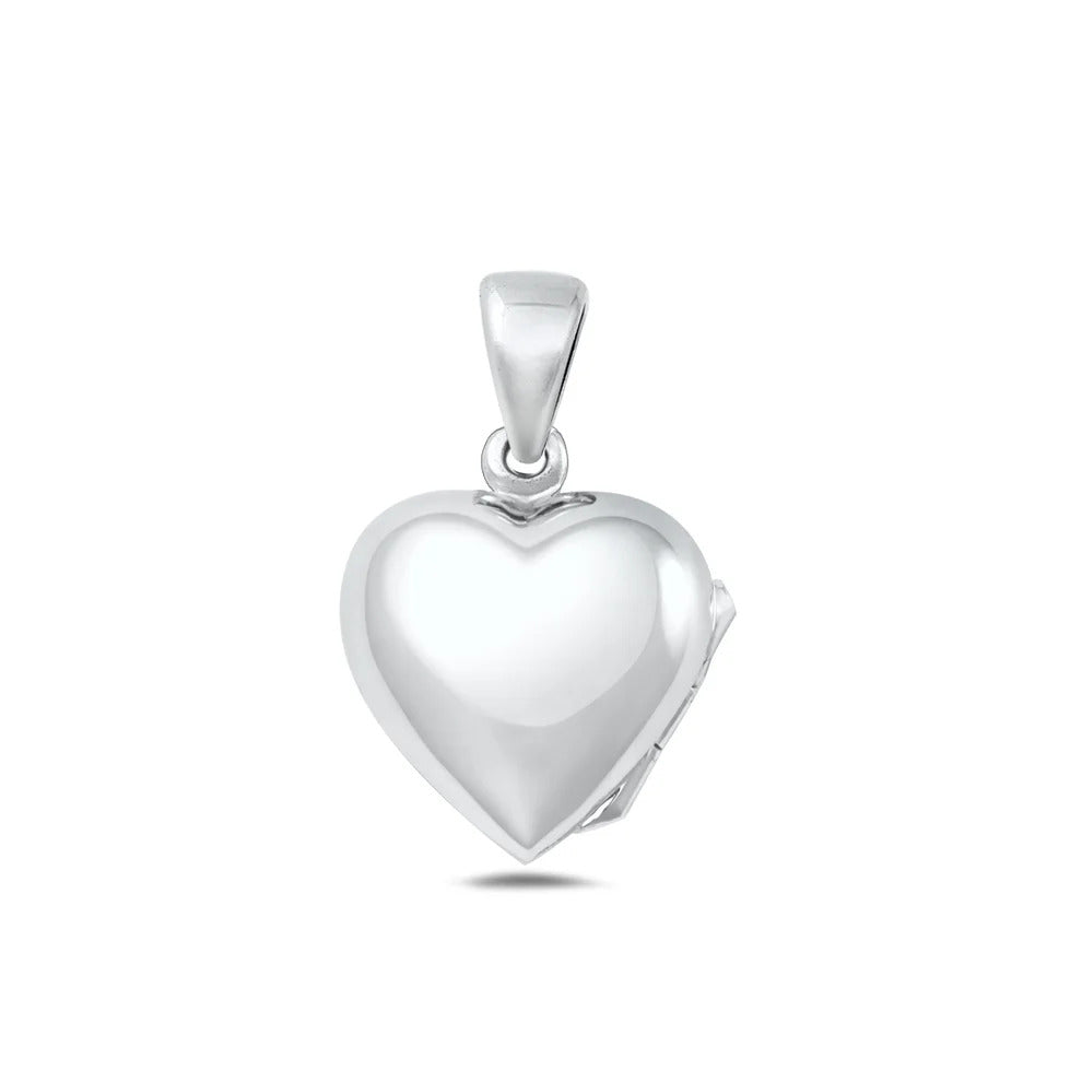 Sterling Silver Polished 20mm Heart Locket Pendant