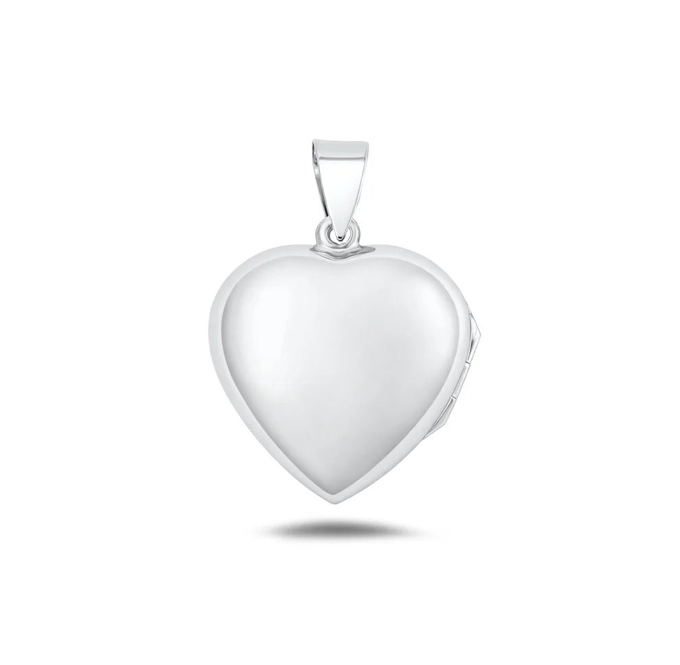 Sterling Silver Polished Heart 24mm Locket Pendant