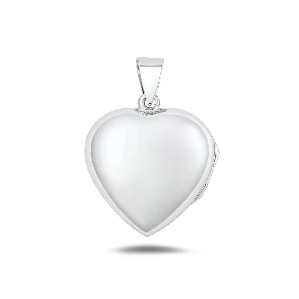 Sterling Silver Polished 26mm Heart Locket Pendant