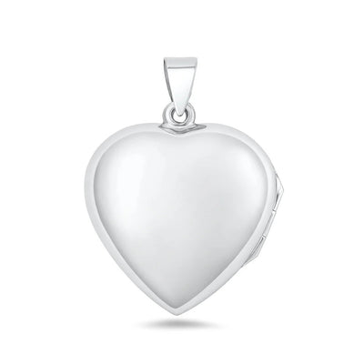 Sterling Silver Polished 32mm Heart Locket Pendant