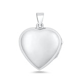 Sterling Silver Polished 32mm Heart Locket Pendant