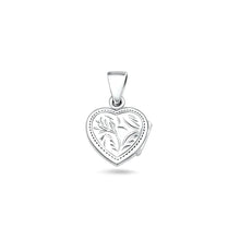Load image into Gallery viewer, Sterling Silver Polished Engraved Heart Locket Pendant
