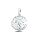 Sterling Silver Polished 24mm Engraved Round Locket Pendant