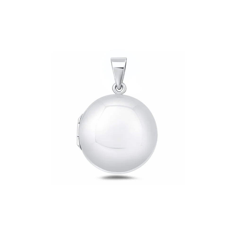 Sterling Silver Polished 20mm Round Locket Pendant