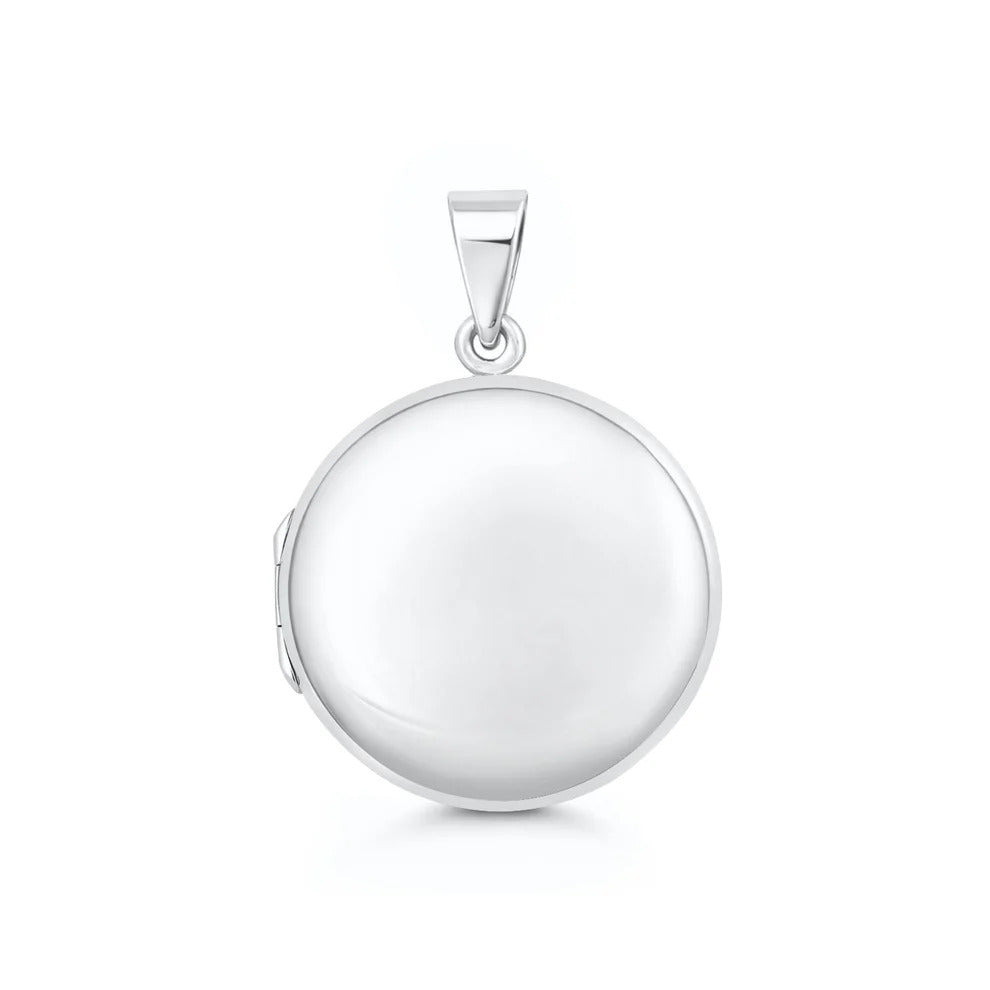 Sterling Silver Polished 25mm Round Locket Pendant
