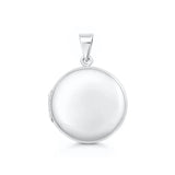 Sterling Silver Polished 25mm Round Locket Pendant