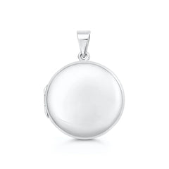 Sterling Silver Polished 29mm Round Locket Pendant
