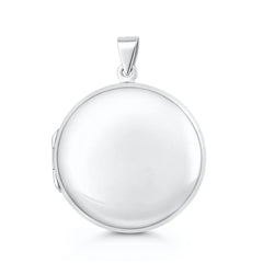Sterling Silver Polished 35mm Round Locket Pendant