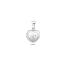 Load image into Gallery viewer, Sterling Silver Polished 12mm Engraved Heart Locket Pendant
