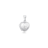 Sterling Silver Polished 12mm Engraved Heart Locket Pendant