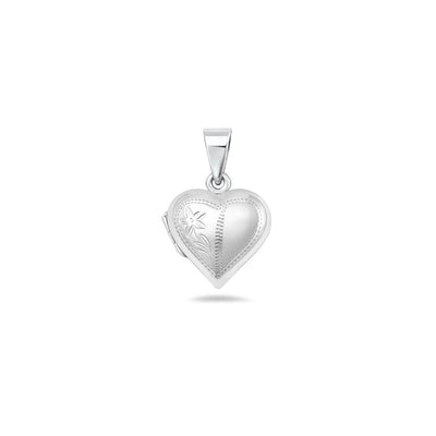 Sterling Silver Polished 14mm Engraved Heart Locket Pendant