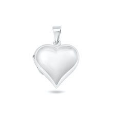 Load image into Gallery viewer, Sterling Silver Polished 24mm Heart Locket Pendant