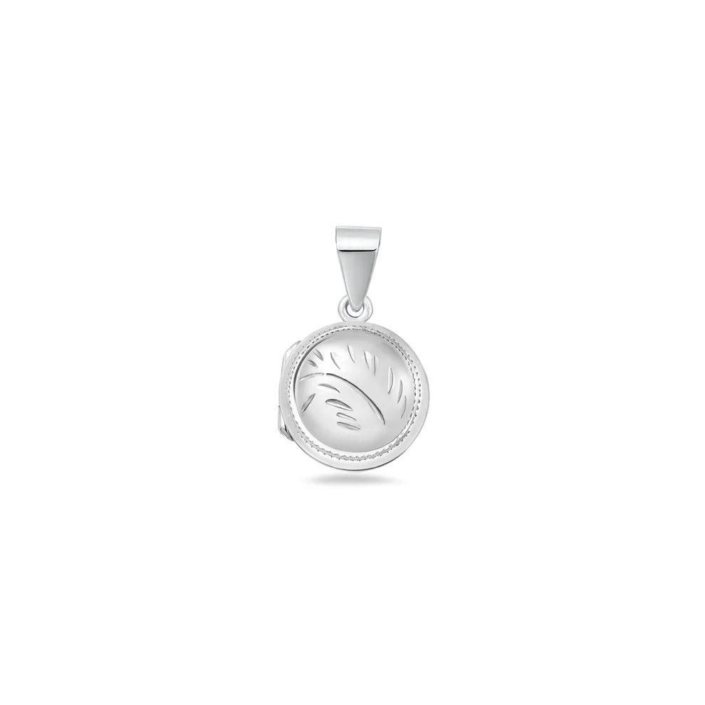 Sterling Silver Polished Ball Engraved Locket Pendant
