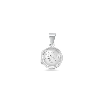 Sterling Silver Polished Ball Engraved Locket Pendant