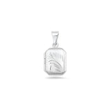 Sterling Silver Polished Rectangle Engraved Locket Pendant