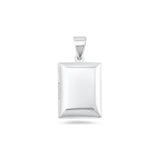 Sterling Silver Polished Rectangle Locket Pendant