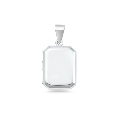 Sterling Silver Polished 21.4mm Rectangle Locket Pendant