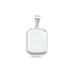 Sterling Silver Polished 21.4mm Rectangle Locket Pendant