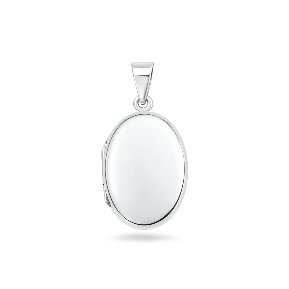 Sterling Silver Polished 23mm Oval Locket Pendant