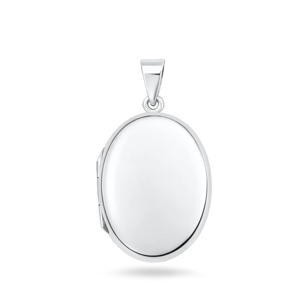 Sterling Silver Polished 27mm Oval Locket Pendant