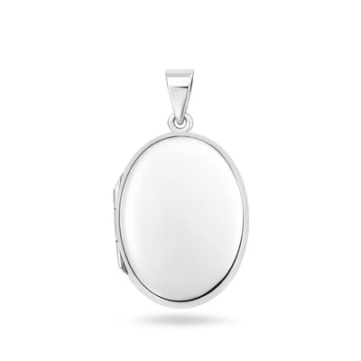 Sterling Silver Polished 27mm Oval Locket Pendant