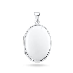 Sterling Silver Polished 32mm Oval Locket Pendant