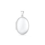 Sterling Silver Polished 25mm Oval Locket Pendant