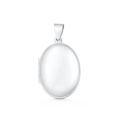 Sterling Silver Polished 28mm Oval Locket Pendant