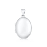 Sterling Silver Polished 28mm Oval Locket Pendant