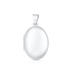 Sterling Silver Polished 28mm Oval Locket Pendant