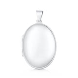 Sterling Silver Polished 35mm Oval Locket Pendant