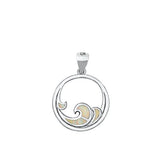 Sterling Silver White Lab Opal Waves Of Life Pendant