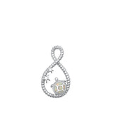 Sterling Silver White Lab Opal Sea Turtle Pendant