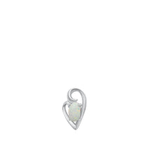 Load image into Gallery viewer, Sterling Silver Rhodium Plated Heart White Lab Opal Pendant