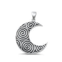 Load image into Gallery viewer, Sterling Silver Oxidized Crescent Moon Pendant