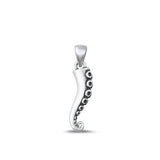 Sterling Silver Oxidized Tentacle Pendant