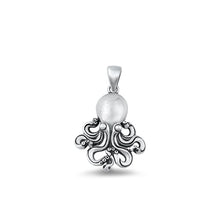 Load image into Gallery viewer, Sterling Silver Oxidized Octopus Pendant-20mm
