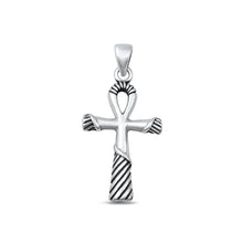 Load image into Gallery viewer, Sterling Silver Oxidized Ankh Pendant-28.5mm