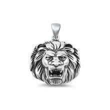 Load image into Gallery viewer, Sterling Silver Oxidized Lion Head Pendant