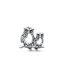 Load image into Gallery viewer, Sterling Silver Oxidized Owls Pendant