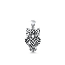Load image into Gallery viewer, Sterling Silver Oxidized Owl Pendant-20mm