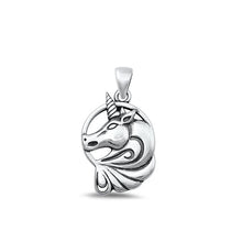 Load image into Gallery viewer, Sterling Silver Oxidized Unicorn Pendant