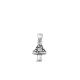 Sterling Silver Oxidized Mushroom Pendant