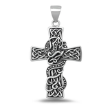 Sterling Silver Oxidized And Polished Celtic Cross Pendant