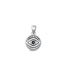 Load image into Gallery viewer, Sterling Silver Oxidized Evil Eye Pendant