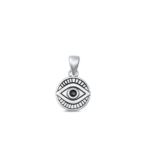 Sterling Silver Oxidized Evil Eye Pendant